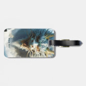 ファンタジーかわいい素晴らし強いドラゴン ラゲッジタグ (裏面横)