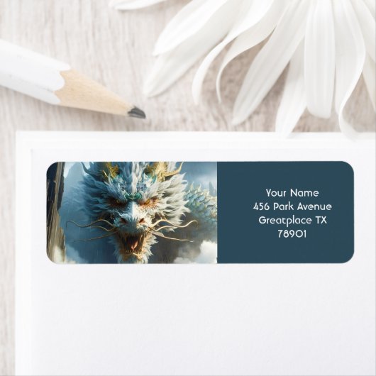 ファンタジーかわいい素晴らし強いドラゴン ラベル (インサイチュ)