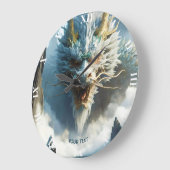 ファンタジーかわいい素晴らし強いドラゴン ラージ壁時計 (傾斜)