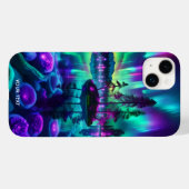 ファンタジーかわいい紫の緑の色調 Case-Mate iPhoneケース (裏面 (横))