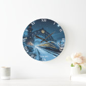 ファンタジーかわいい終夜列車 ラージ壁時計 (ホーム)