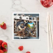 ファンタジーかわいい絵を描カメラの風景 スタンダードカクテルナプキン (インサイチュ)