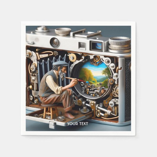 ファンタジーかわいい絵を描カメラの風景 スタンダードカクテルナプキン (正面)