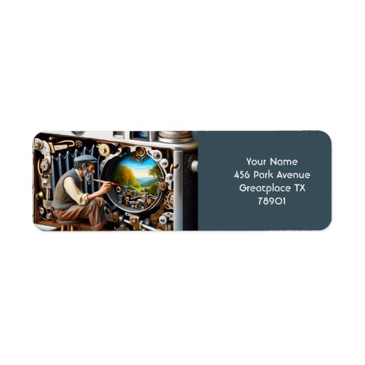 ファンタジーかわいい絵を描カメラの風景 ラベル (正面)