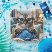 ファンタジーかわいい編み物キャットルーム ペーパープレート (パーティー)