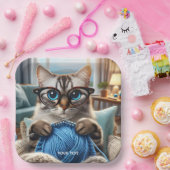 ファンタジーかわいい編み物キャットルーム ペーパープレート (パーティー)