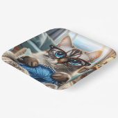 ファンタジーかわいい編み物キャットルーム ペーパープレート (傾斜あり)