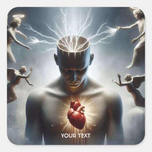 ファンタジーかわいい脳ハート照明 スクエアシール (正面)