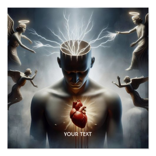 ファンタジーかわいい脳ハート照明 ポスター (正面)