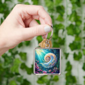 ファンタジーかわいい自然水中世界 キーホルダー (手)