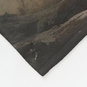 ファンタジーかわいい見知らぬ馬の夜 フリースブランケット (角)