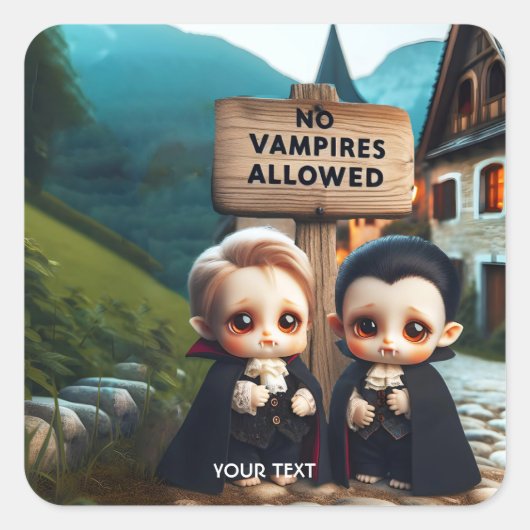 ファンタジーかわいい許可なし記号 スクエアシール (正面)