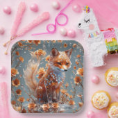 ファンタジーかわいい赤いガラスキツネ ペーパープレート (パーティー)