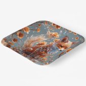 ファンタジーかわいい赤いガラスキツネ ペーパープレート (傾斜あり)