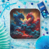 ファンタジーかわいい赤い龍 ペーパープレート (パーティー)