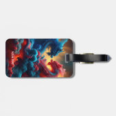 ファンタジーかわいい赤い龍 ラゲッジタグ (裏面横)
