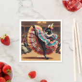 ファンタジーかわいい踊りパンサー群衆 スタンダードカクテルナプキン (インサイチュ)