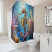 ファンタジーかわいい透明クリスタルシーホース シャワーカーテン (インサイチュ)