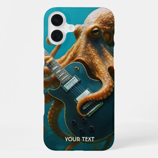 ファンタジーかわいい遊タコのギター iPhoneケース (裏面)