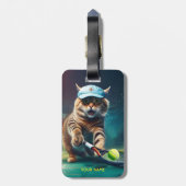 ファンタジーかわいい遊ネコのテニス ラゲッジタグ (裏面縦)
