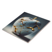 ファンタジーかわいい金継焼きリンゴ タイル (側面)