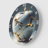 ファンタジーかわいい金継焼きリンゴ ラージ壁時計 (傾斜)