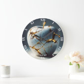 ファンタジーかわいい金継焼きリンゴ ラージ壁時計 (ホーム)