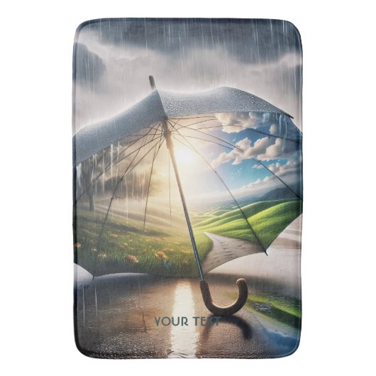ファンタジーかわいい雨傘の太陽 バスマット (正面縦)