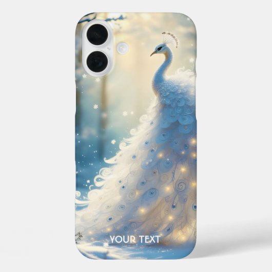 ファンタジーかわいい雪の白い孔雀 Case-Mate iPhoneケース (裏面)