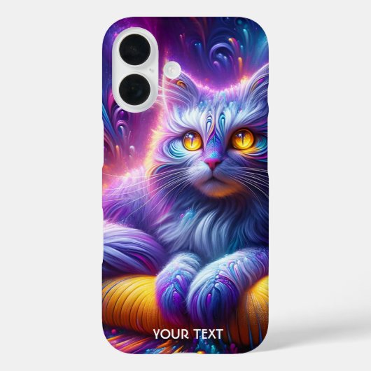 ファンタジーかわいい青紫色の猫 Case-Mate iPhoneケース (裏面)