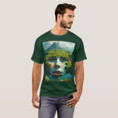 ファンタジーかわいい顔牧草花 Tシャツ (正面フル)