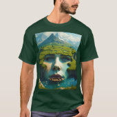ファンタジーかわいい顔牧草花 Tシャツ (正面)