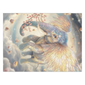 ファンタジーかわいい飛んでいる象桜 テーブルクロス (正面(横))