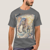 ファンタジーかわいい飛んでいる象桜 Tシャツ (正面)