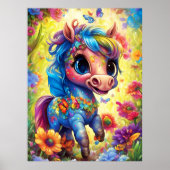 ファンタジーかわいい馬の動物 ポスター (正面)