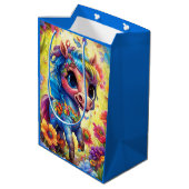ファンタジーかわいい馬の動物 ミディアムペーパーバッグ (裏面アングル)