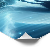 ファンタジーかわいい馬の翼ムーン ポスター (コーナー)