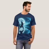 ファンタジーかわいい馬の翼ムーン Tシャツ (正面フル)