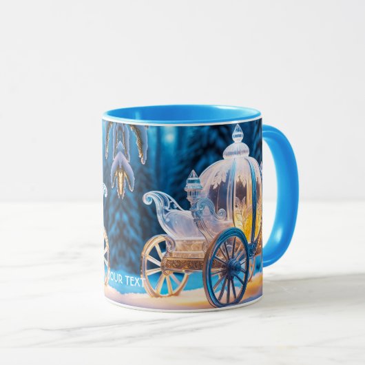 ファンタジーかわいい鮮やかなアイスキャリッジ冬 マグカップ (正面右)