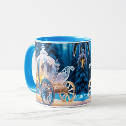 ファンタジーかわいい鮮やかなアイスキャリッジ冬 マグカップ (正面左)