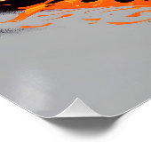 ファンタジーかわいい鮮やかなオレンジ色の炎忍者 ポスター (コーナー)