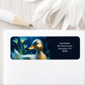 ファンタジーかわいい鮮やかなガラスのアヒルの花 ラベル (インサイチュ)