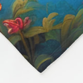 ファンタジーかわいい鮮やかなガラス花の列車 フリースブランケット (角)