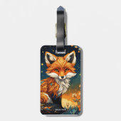 ファンタジーかわいい鮮やかなキツネナイトフラワー ラゲッジタグ (裏面縦)