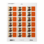 ファンタジーかわいい鮮やかなキツネ海賊漫画 ラベル (フルシート)