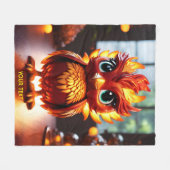 ファンタジーかわいい鮮やかなクールベビーフェニックス フリースブランケット (正面(横))