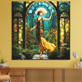 ファンタジーかわいい鮮やかなステンドグラスの女性 キャンバスプリント (インサイチュ (リビング))