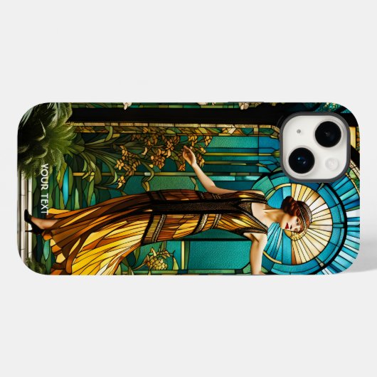 ファンタジーかわいい鮮やかなステンドグラスの女性 Case-Mate iPhoneケース (裏面 (横))