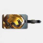 ファンタジーかわいい鮮やかなドラゴンガラスの卵 ラゲッジタグ (裏面横)