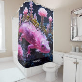 ファンタジーかわいい鮮やかなピンク色の海の生物 シャワーカーテン (インサイチュ)